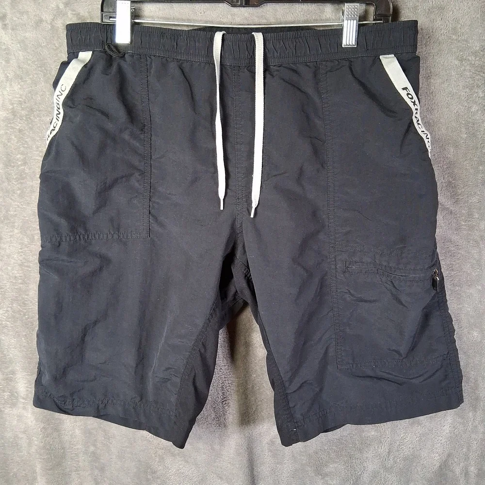 Fox Racing Shorts Mens Size Medium Black Inseam 11 Crotch Comfort Embroidered